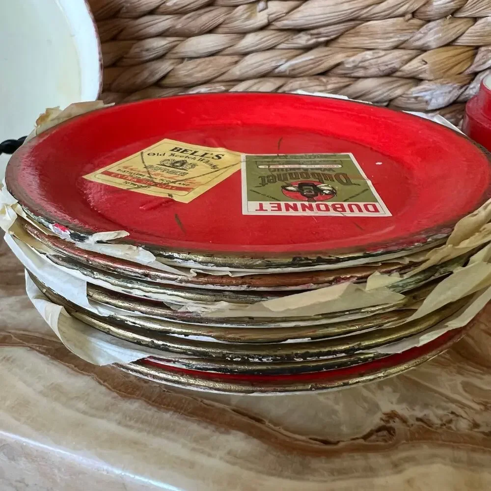 Red Coaster Set in Box: Made in Japan: Vtg